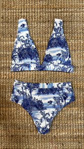 Blue jungle high waisted